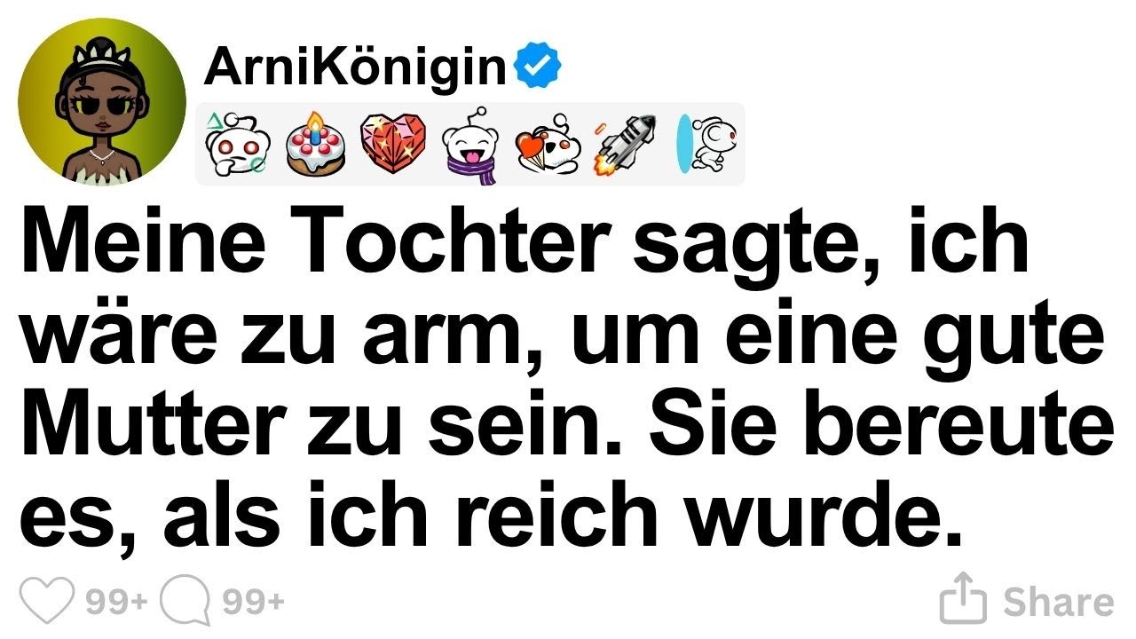 [GANZE STORY] Meine Tochter sagte, ich wäre zu arm, um eine gute Mutter zu sein.