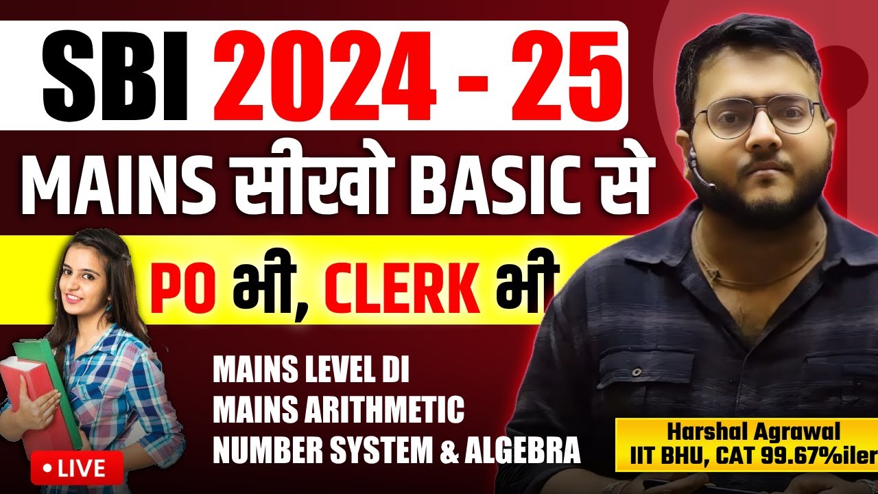 SBI PO Mains Quant | SBI CLERK Mains Quant | Parinam Batch SBI PO, SBI CLERK 2024 - 25 | Harshal Sir