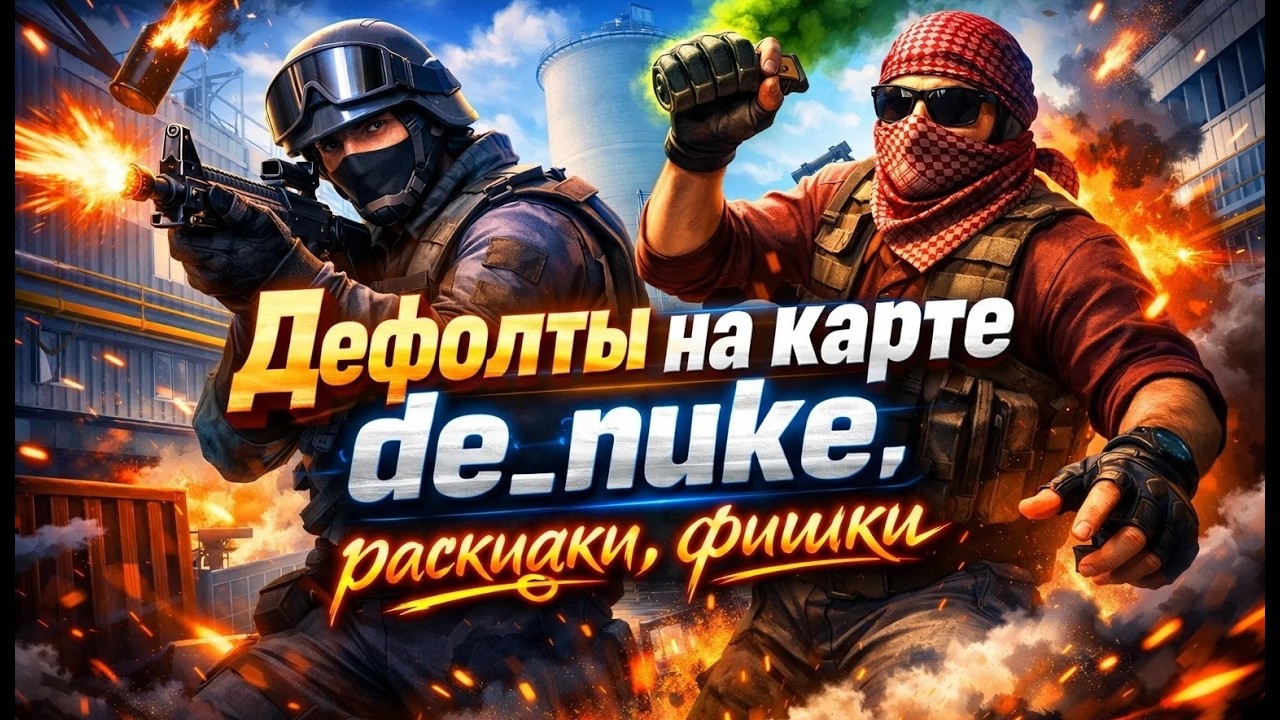 Дефолты на карте de_nuke cs2,раскидки,фишки,тайминги