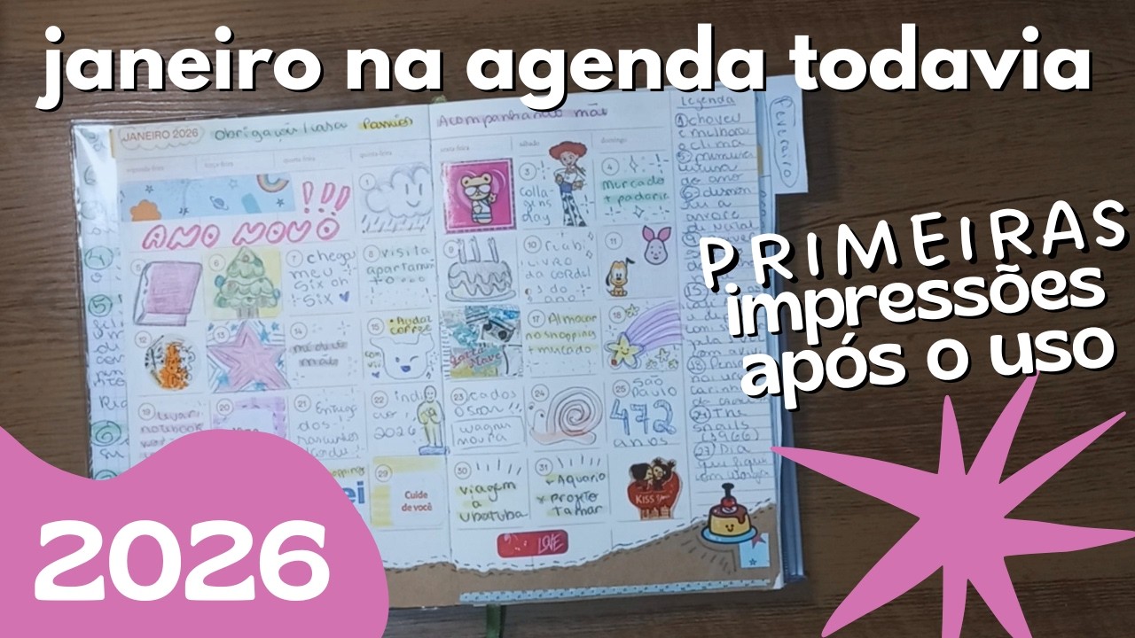 um mês na agenda todavia 2026 ✨ janeiro flip through e primeiras impressões após uso