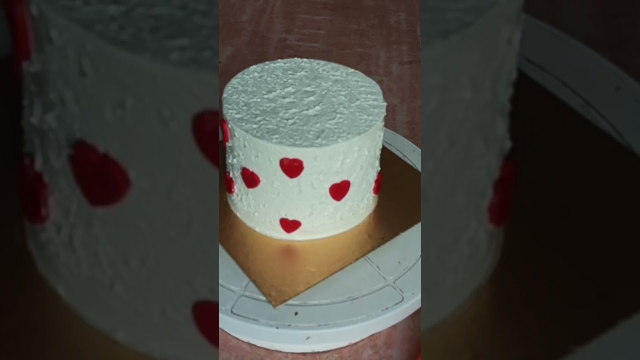 Easy white 🤍cake full of fondant red hearts tutorial in Bengali day -52|Easy cake decorating ideas💡|