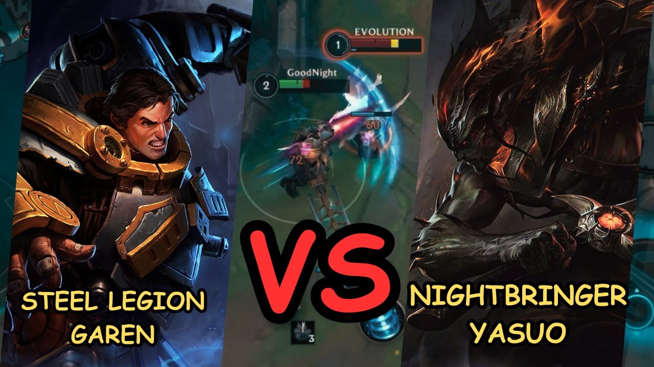 Steel Legion Garen vs Nightbringer Yasuo Baron Lane Match Up Gameplay
