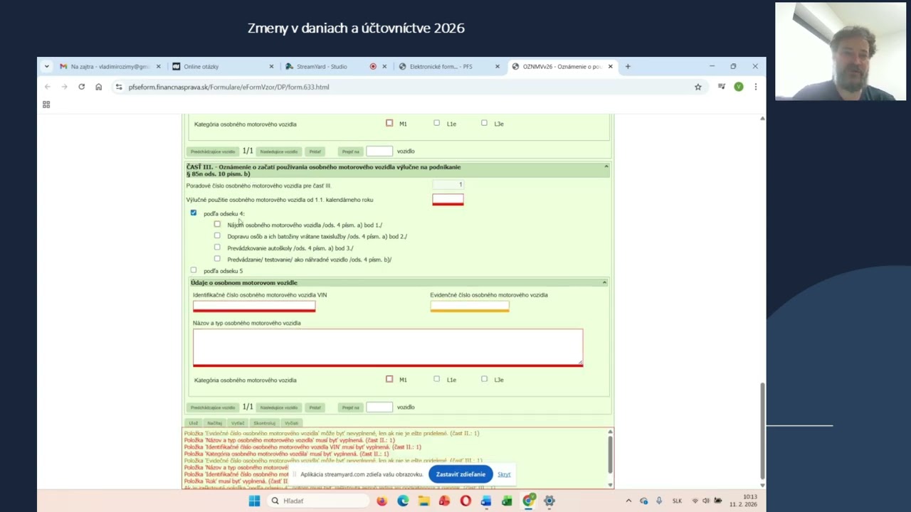 Oznámenie o použití OMV na podnikanie od 1.1.2026