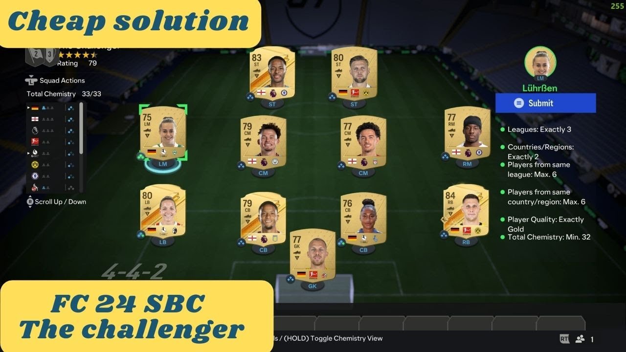 FC 24 (FIFA 24) - The challenger SBC | League and Nation Hybrid | cheap solution