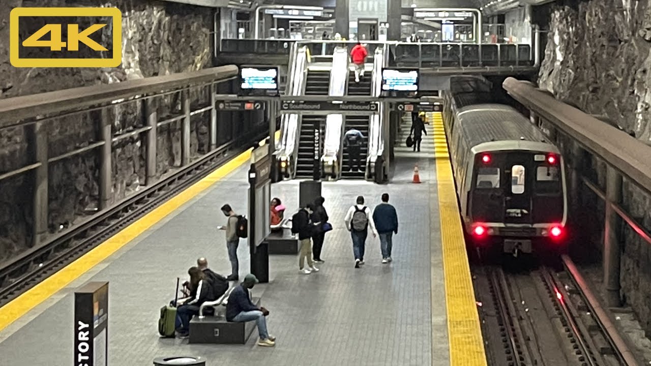 Atlanta MARTA Train Peachtree Center Station, Downtown Atlanta Georgia, 4K Subway Station Tour
