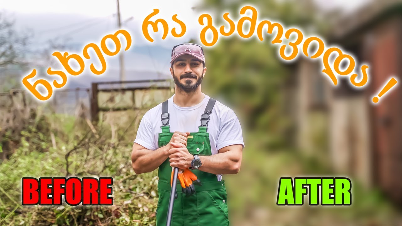ვასუფთავებ 5 წლის გაუთიბავ ეზოს !  Before/After