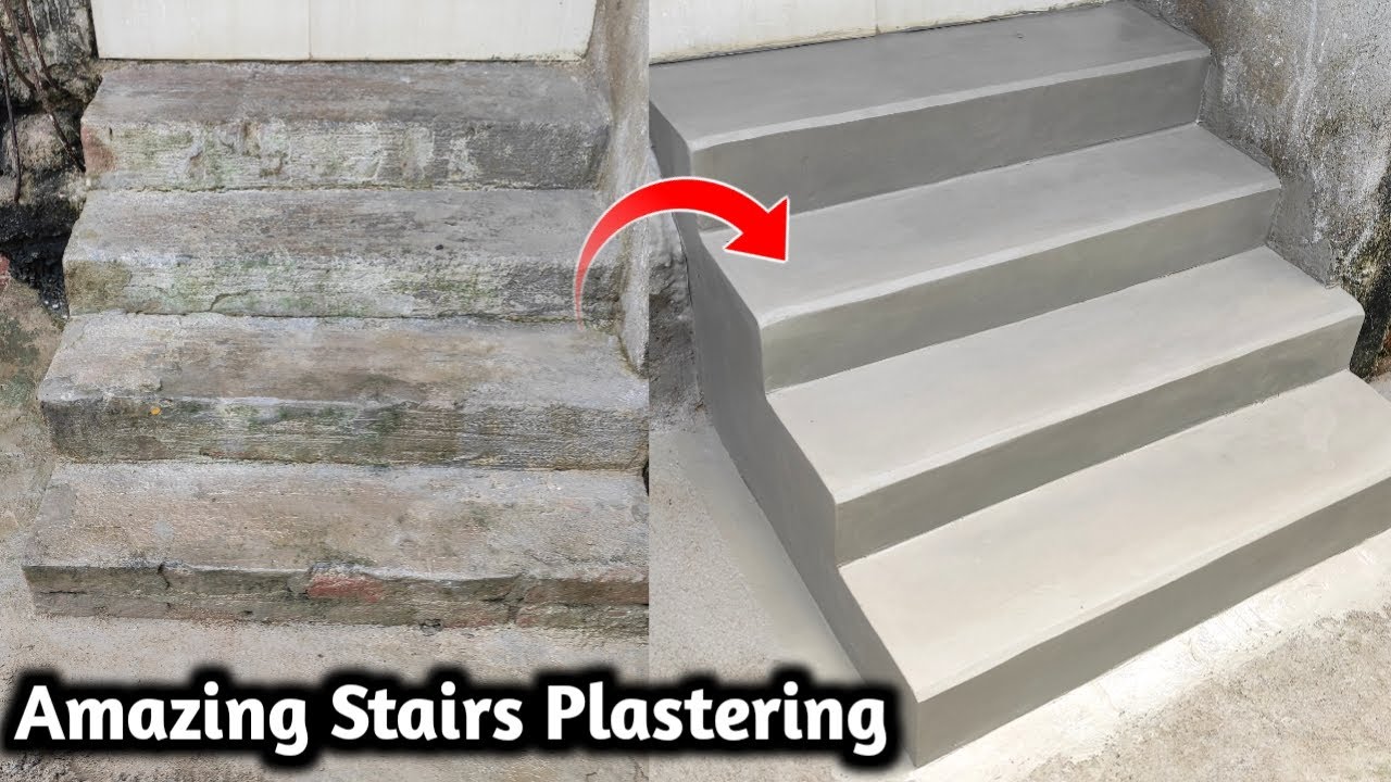 Amazing Stairs Plastering - House Building Stair Cement Sand and Plastering