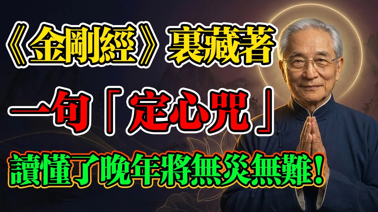 南懷瑾：《金剛經》中藏大智慧， 讀懂裏面這句「定心咒」，就能化解晚年一切劫數！#修行 #佛法 #人生感悟 #治癒 #南懷瑾 #金剛經 #因果業力 #修行 #人生哲理 #風水命理 #正能量 #佛學智慧