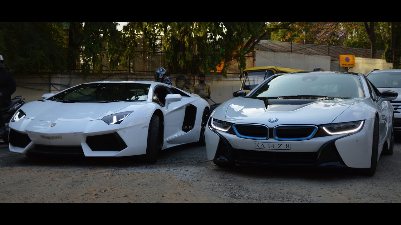 LAMBORGHINI - Aventador V/S BMW i8 IN - BANGALORE, INDIA.!!!