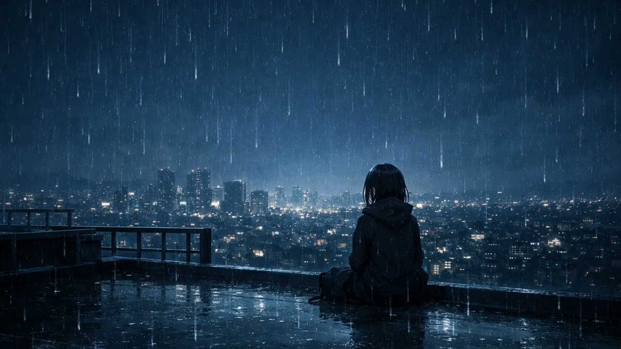Rooftop Stillness in the Rain | Deep Night Lofi