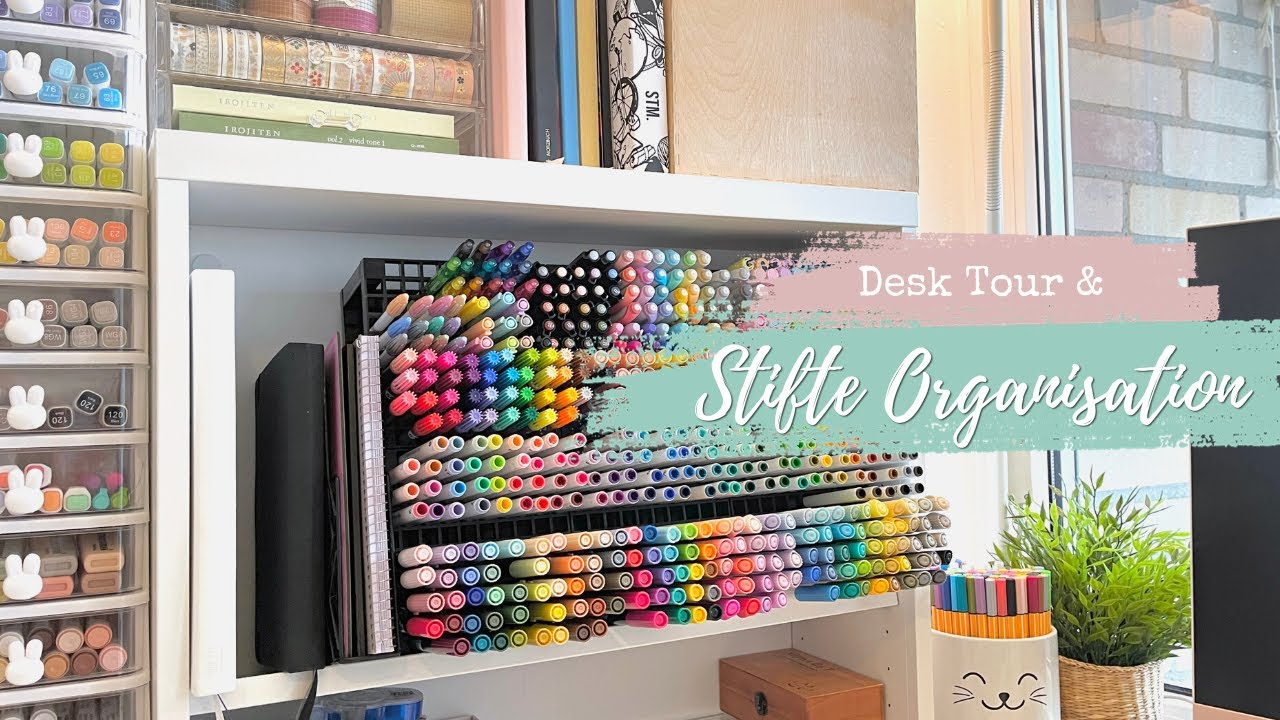 🖥️✍️📓 DESK TOUR - Home Office Schreibtisch für Kreativität & Produktivität + Stifte Organisation