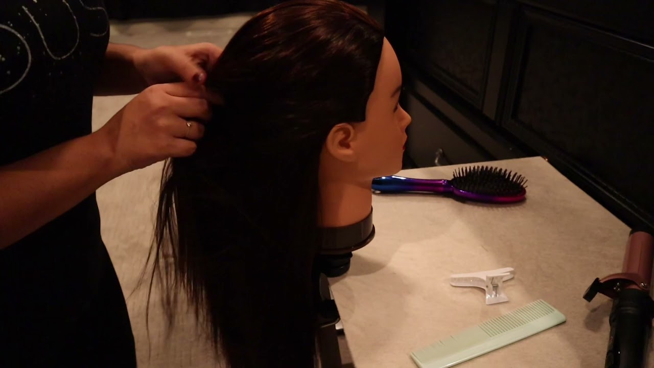 ASMR Relaxing Hairstyling Doll Head, Curling, Brushing & Combing Hair💆🏻‍♀️😴