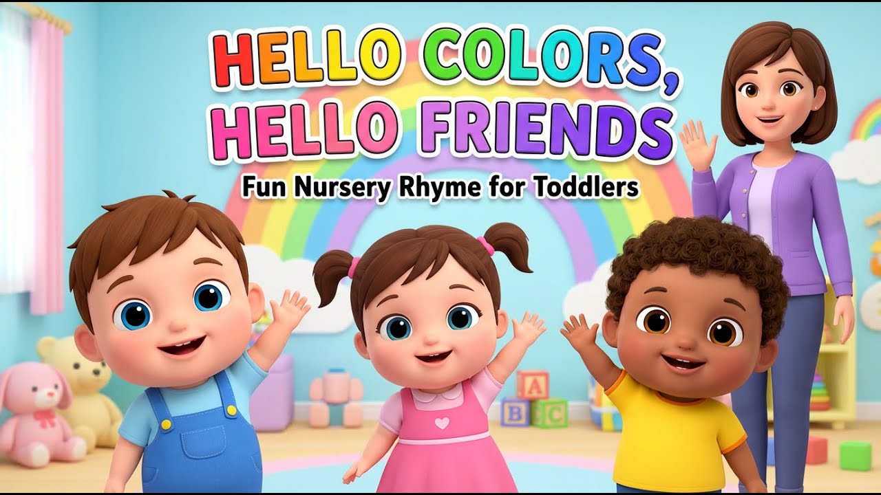 Hello Colors, Hello Friends | Fun Nursery Rhyme for Toddlers