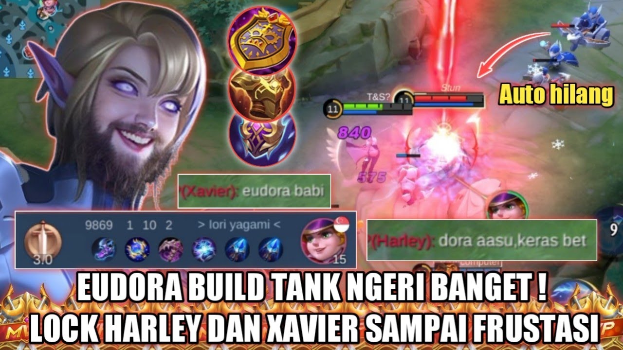 EUDORA BUILD TANK !! LOCK HARLEY DAN XAVIER SAMPAI FRUSTASI ‼️ BUILD EUDORA TERSAKIT 2023 - MLBB