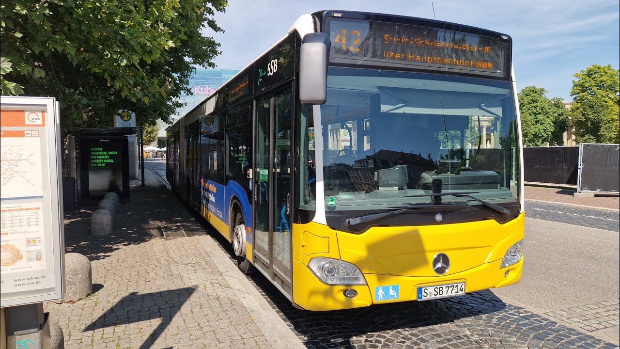 Bus Stuttgart | Mitfahrt in der kompl. 42 von Schlossplatz bis Erwin-Schoettle-Platz im  CapaCity