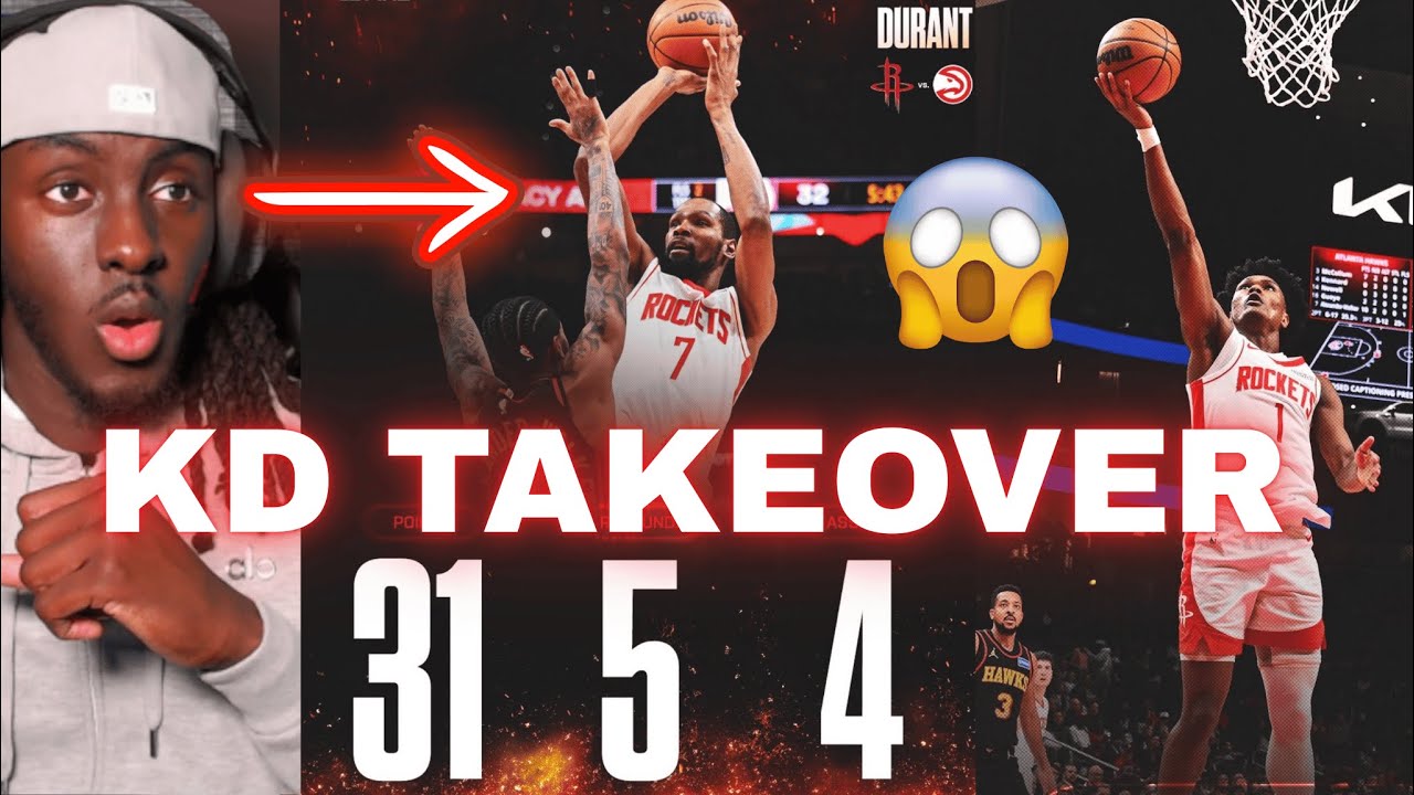 MAD KD IS UNSTOPPABLE!! Rockets Vs Hawks Highlights Reaction