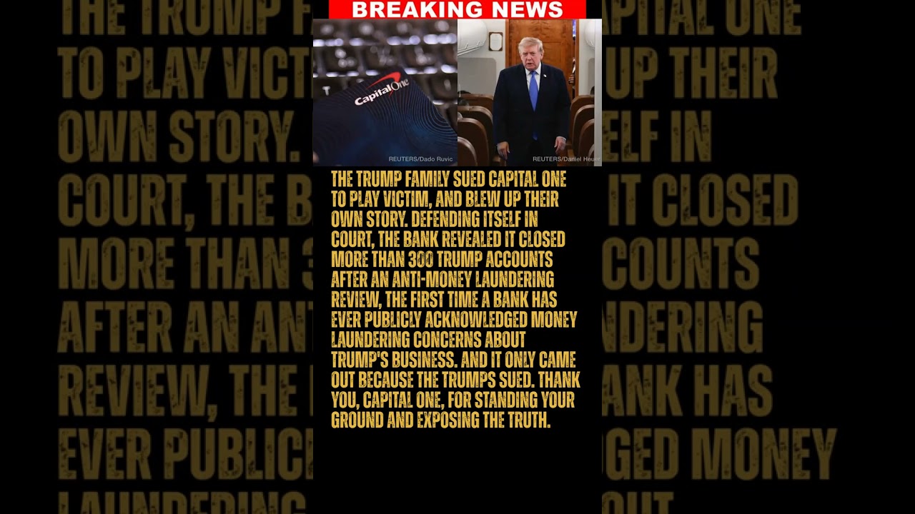 BREAKING: The Trump family sued a major bank to play victim, and instead forced its own money laund