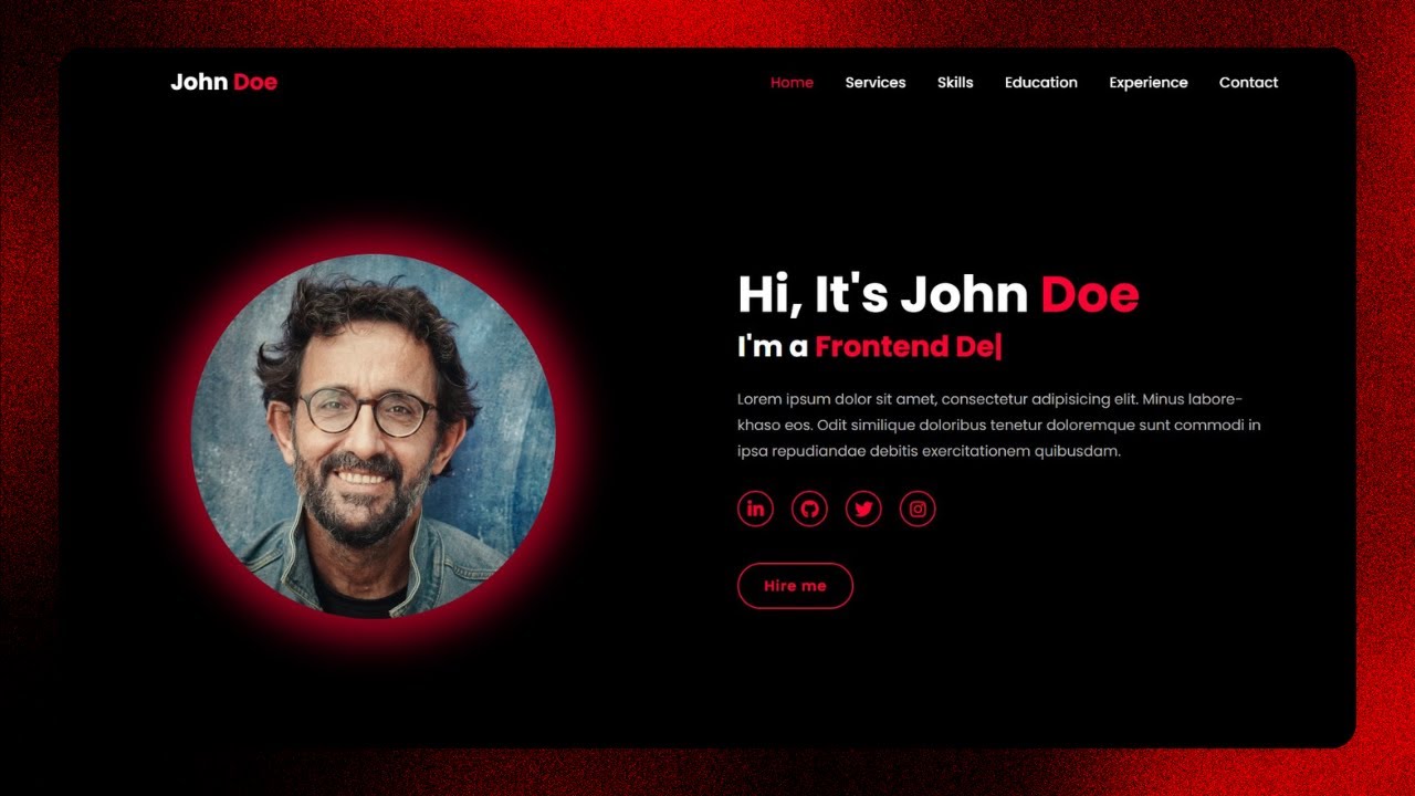 Create a Portfolio Website Using HTML, CSS & JavaScript