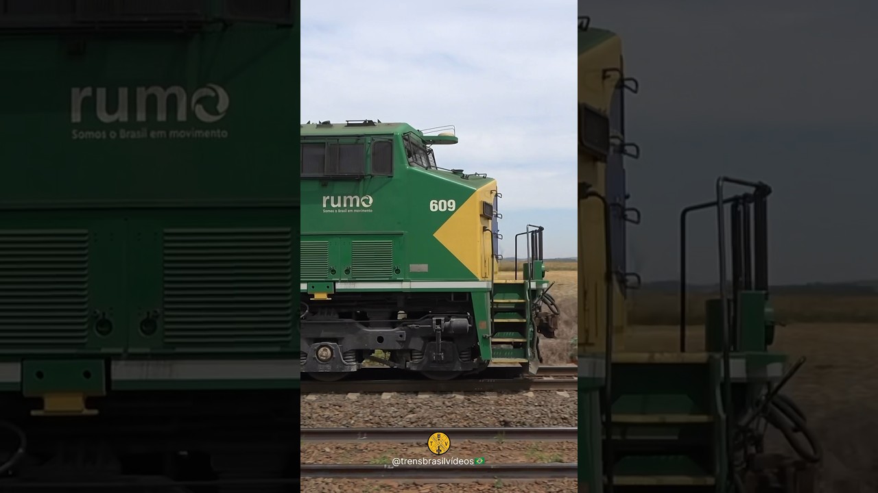 ❌CRUZAMENTO ENTRE DOIS TRENS DA RUMO. #ferrovia #trens #rumo #rail #railways #train