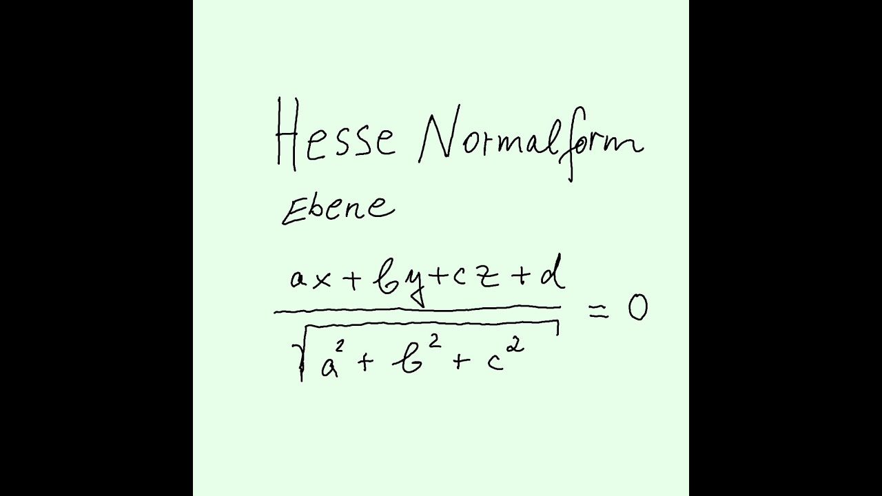 Vgeo: Hesse-Normalform einer Ebene, Abstandsberechnungen
