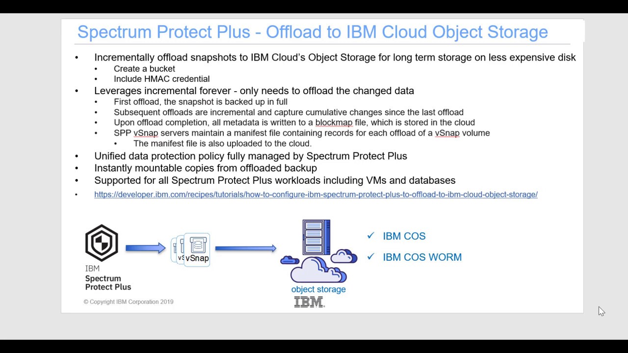 IBM Spectrum Protect Plus offload to IBM Cloud's Object Storage (COS) - Demo