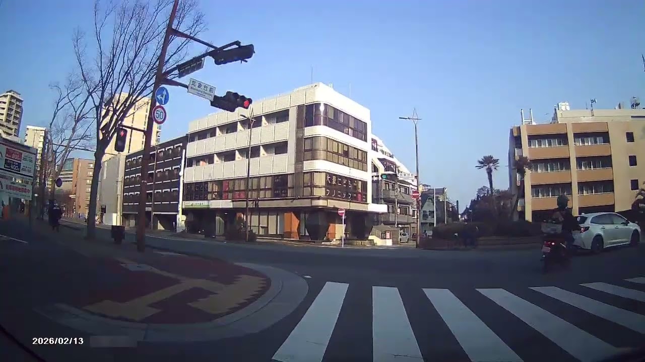 ドラレコ映像・福岡市内 ～ 中央区梅光園・六本松→城内→長浜・天神北