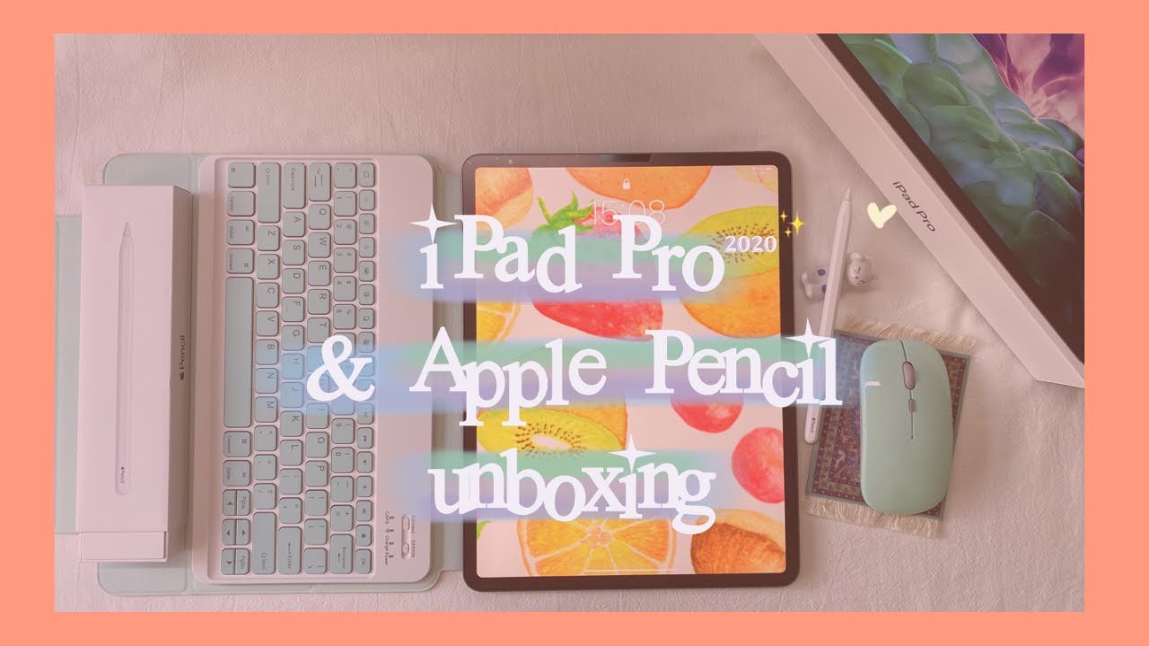 Unboxing iPad Pro 2020 12.9” 🎀 + 🍎  Apple Pencil + Accessories / Chill with me / ASMR | Riele Day 🍡