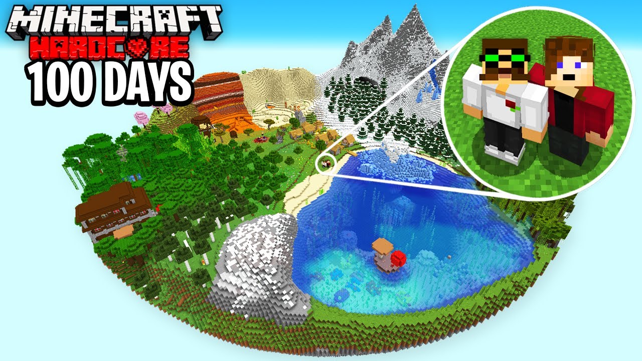 МЫ выжили 100 дней на НЕБЕСНОМ ОСТРОВЕ в хардкорном Minecraft