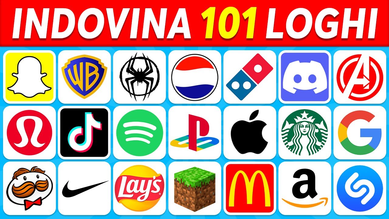 Indovina il Logo in 3 Secondi | 101 Loghi Famosi | Logo Quiz 2024
