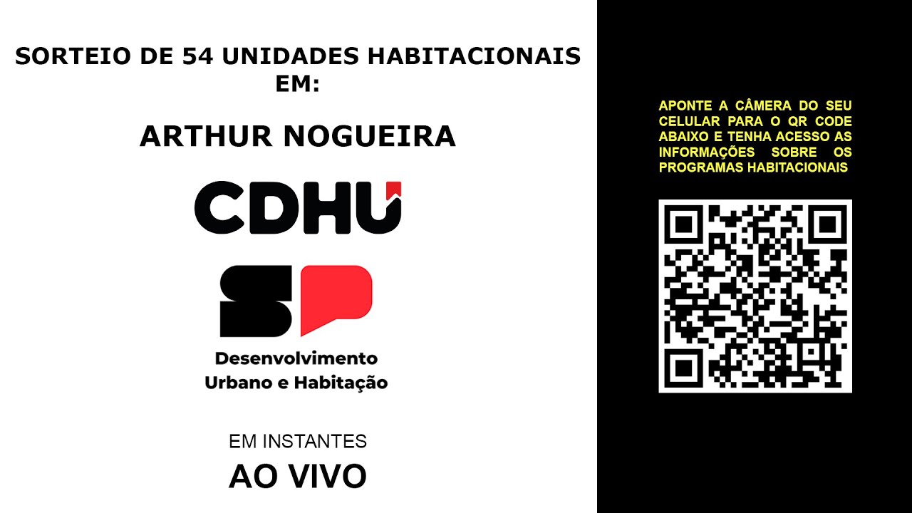 Sorteio de 54 unidades habitacionais no empreendimento Artur Nogueira C em Artur Nogueira