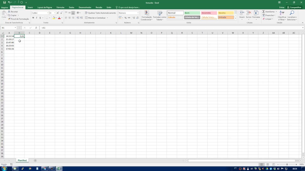 [#46] Extrair hora de uma c&eacute;lula no Excel - Fun&ccedil;&atilde;o HORA()