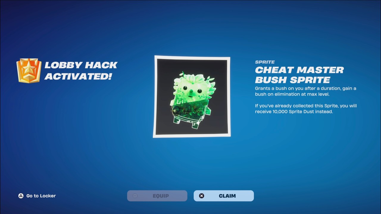 HOW TO FIND CHEAT MASTER BUSH SPRITE ADMIN PANEL SECRETS CODE IN FORTNITE