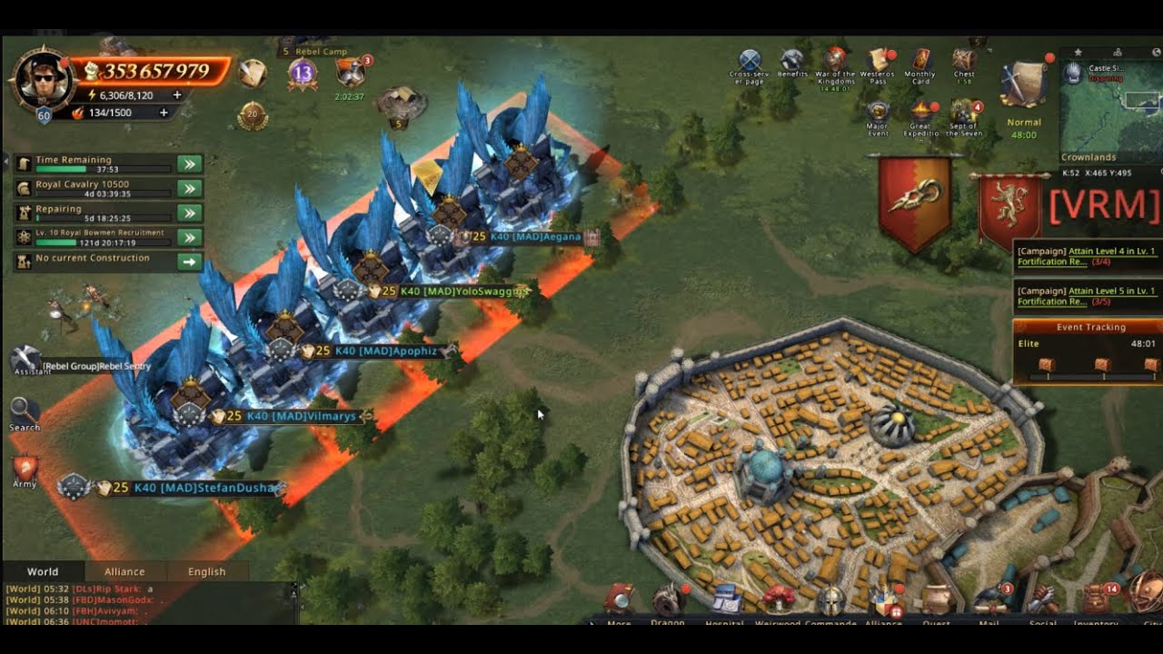 KvK 40 v 52 (Game of thrones winter is coming browser game)