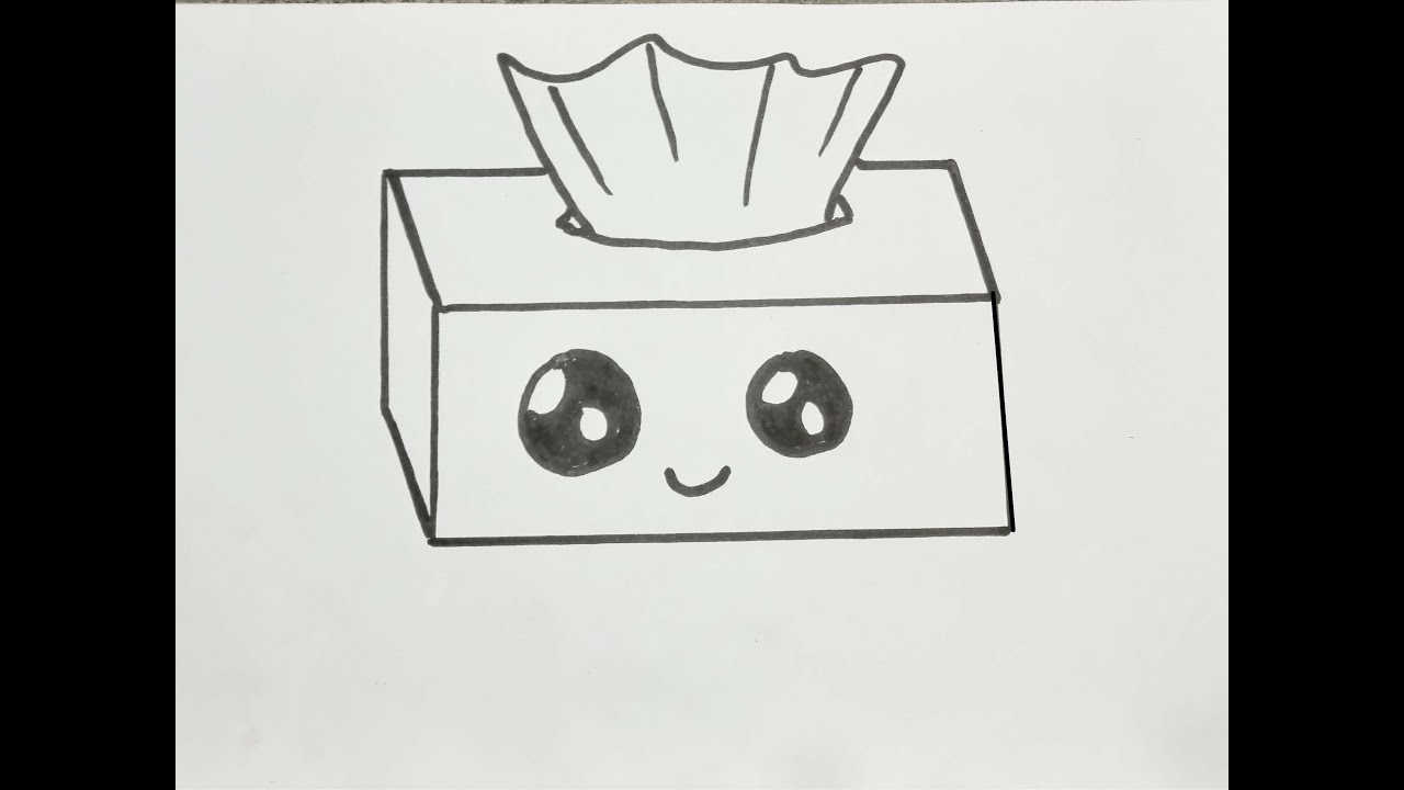 Very Easy Drawing ||  How to Draw a CUTE tissue box || Step by Step Tutorial