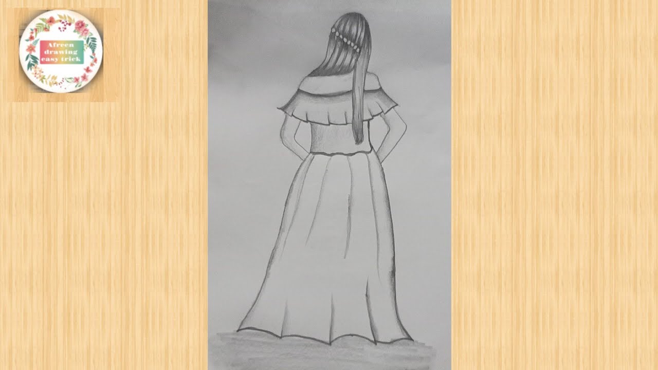 shading girl drawing beautiful/backside girl shading drawing/pencil sketch for beginners 