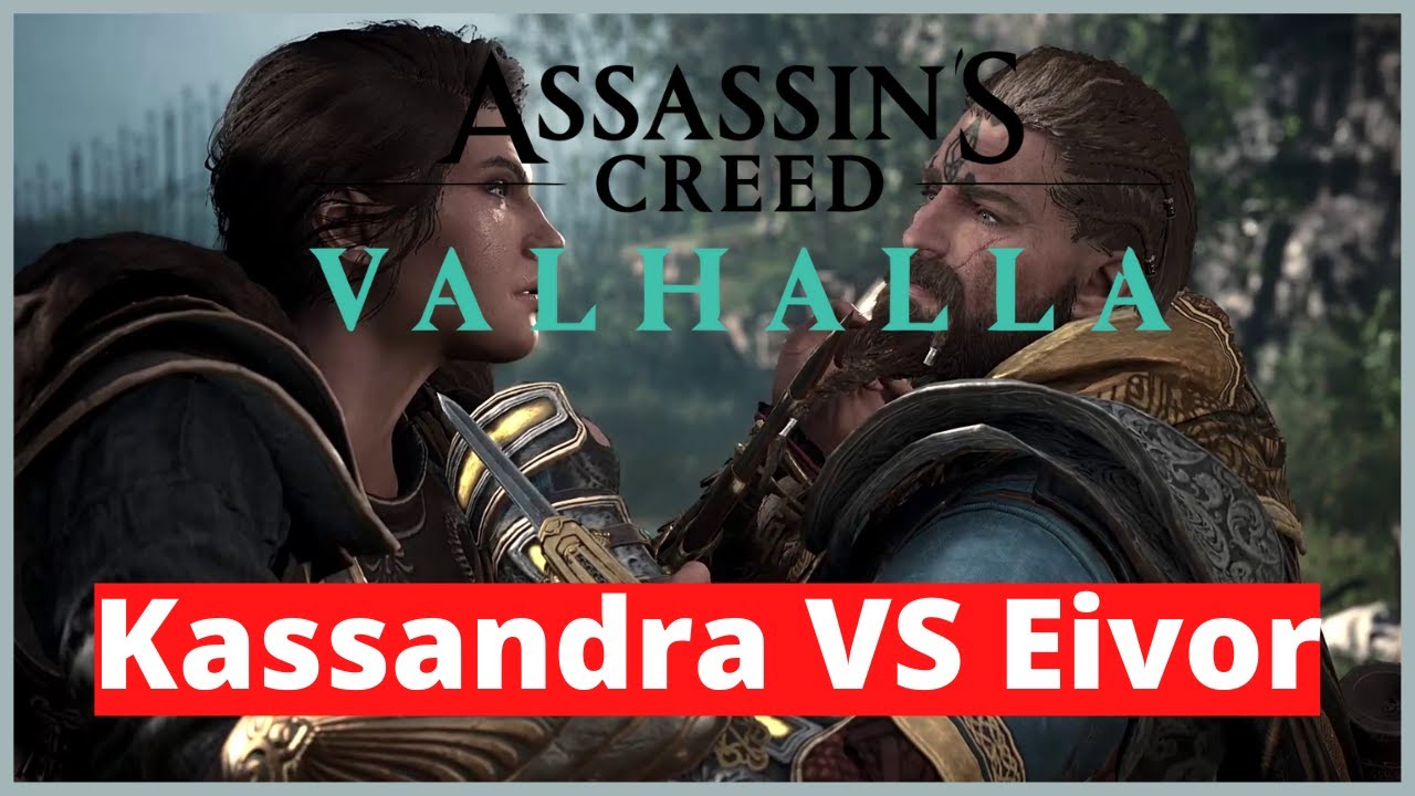 combat Eivor VS Kassandra 😱 AC Valhalla crossover (DLC gratuit)
