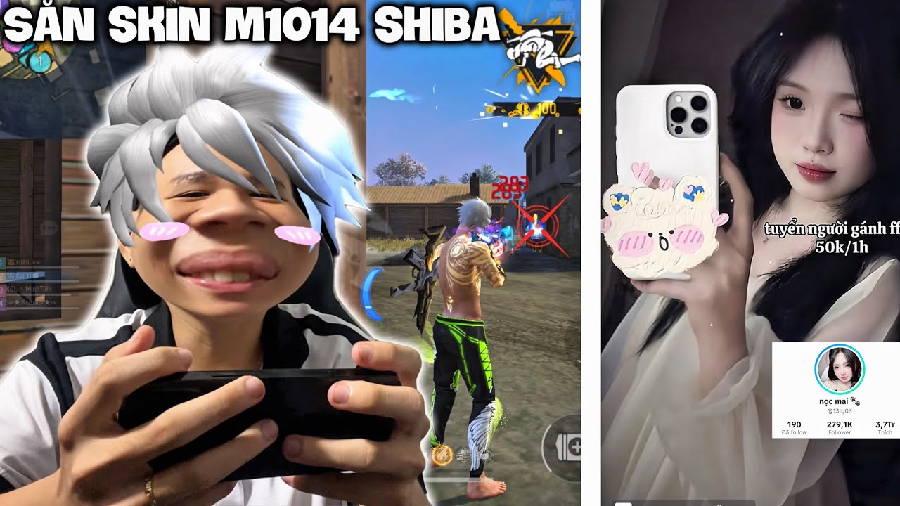 [Free Fire] CẠY CÉT SĂN M1014 SHIBA & ĐÁ LIVE IDO GÁI LẠ LẮM