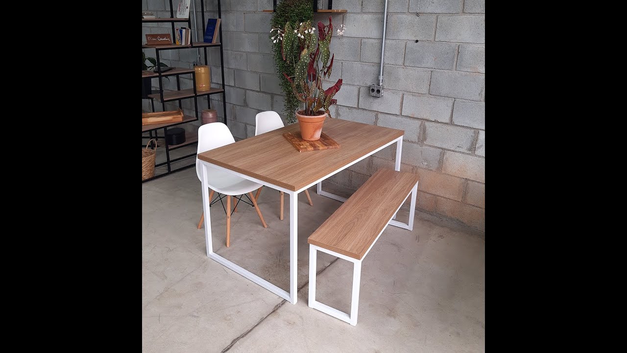 Mesa de Jantar Industrial com cadeira Eiffel - Madelab M&oacute;veis