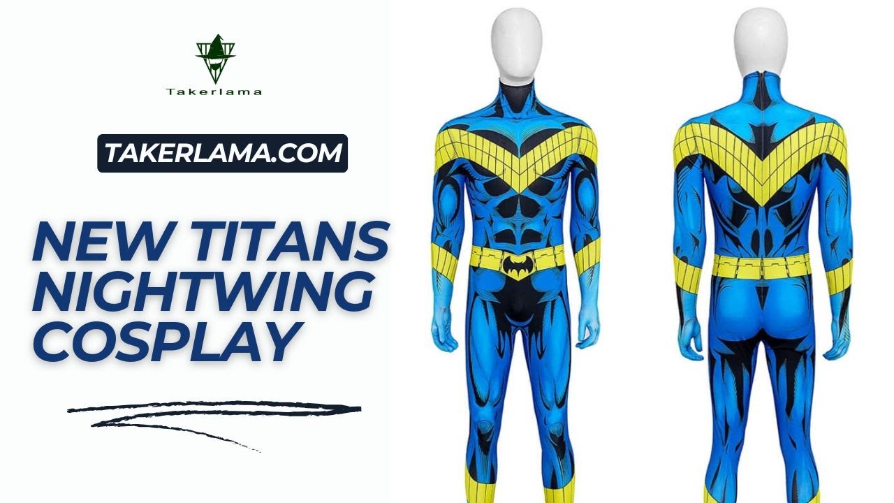 New Titans Nightwing Cosplay Costume Superhero Halloween Jumpsuit Blue #Takerlama #Nightwing #titans