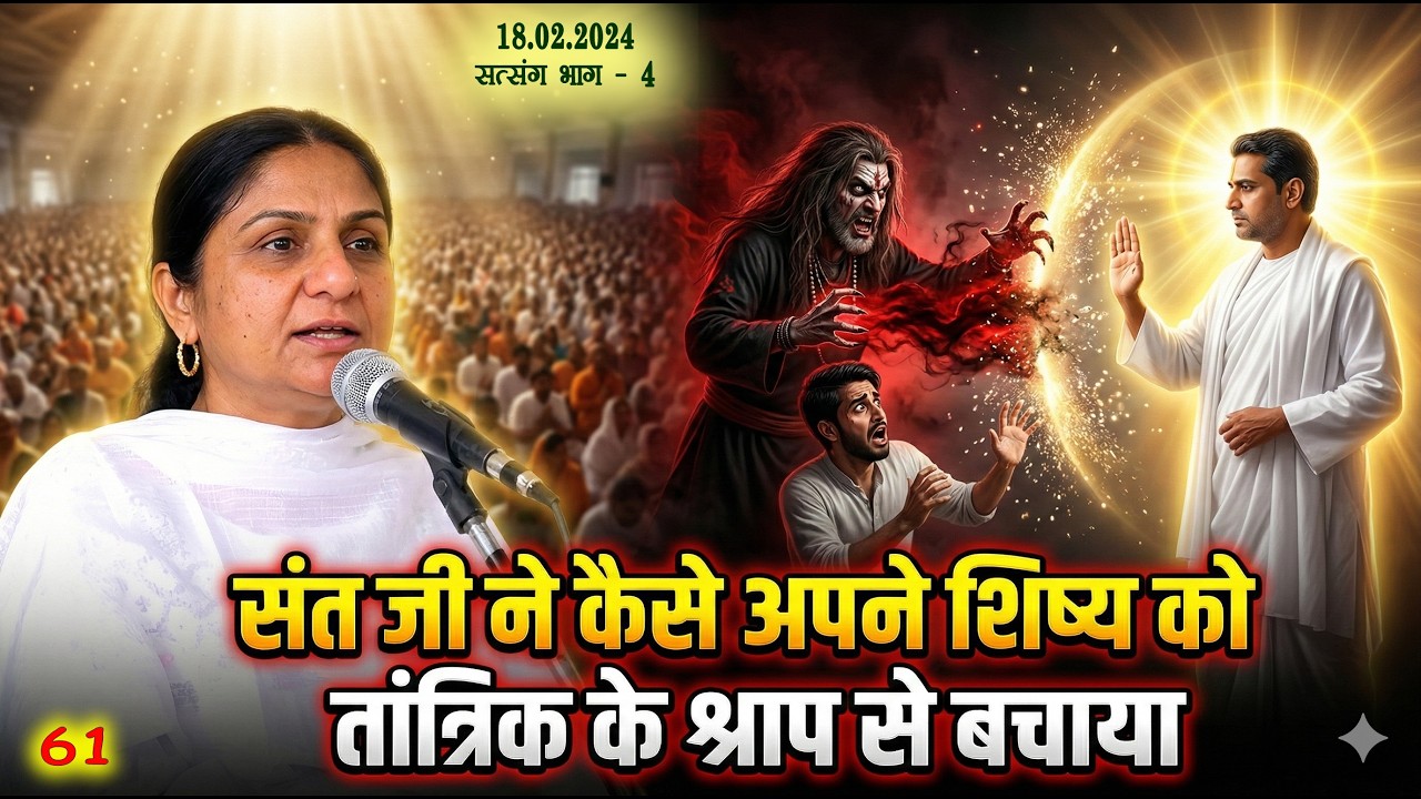 भाग 61.मीनू दीदी सत्संग | 18 फरवरी 2024 जींद सत्संग-4 || संत ने कैसे अपने शिष्य को तांत्रिक के श्राप