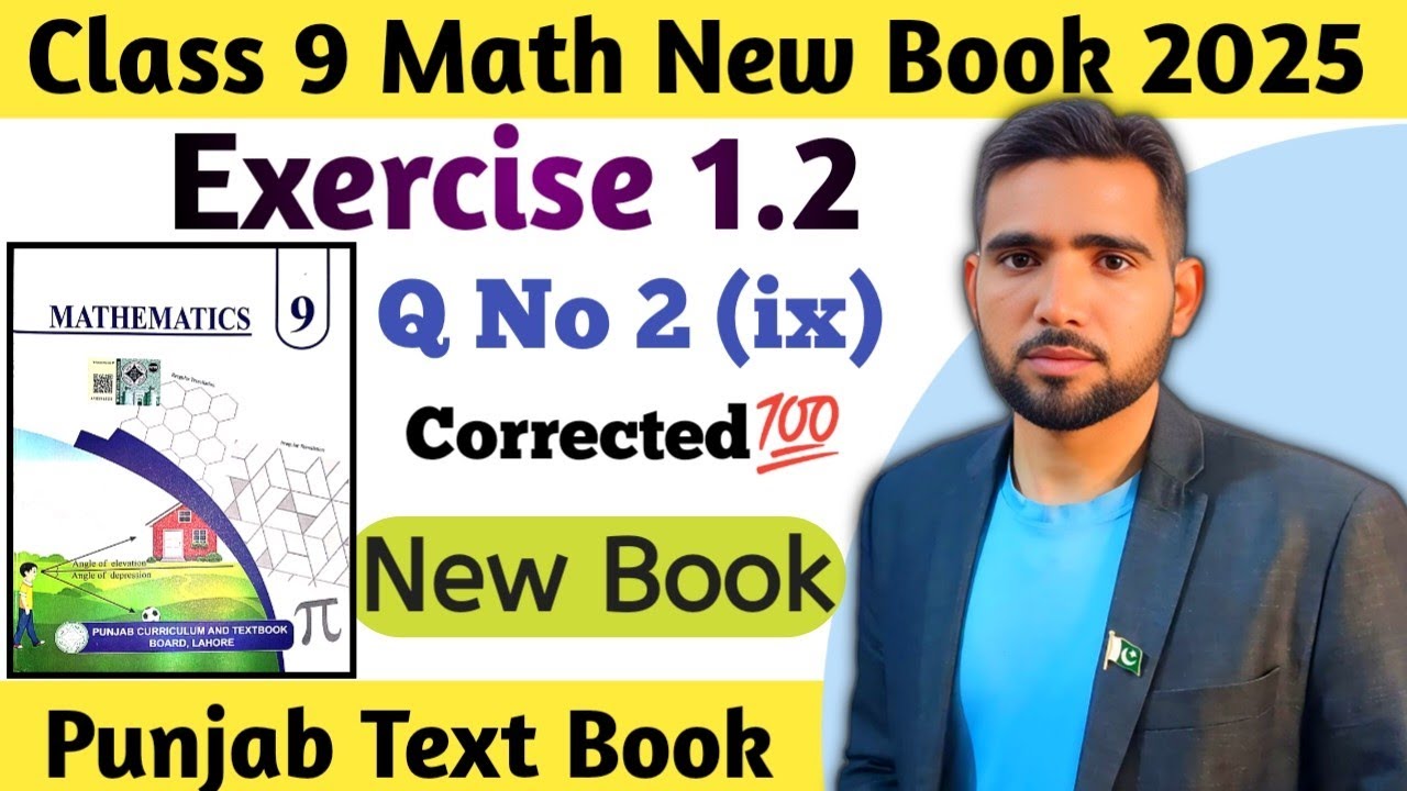 Exercise 1.2 Q No 2 Part ix Class 9th Math New Book 2025 Punjab board | 9th Math Ex 1.2 New Book