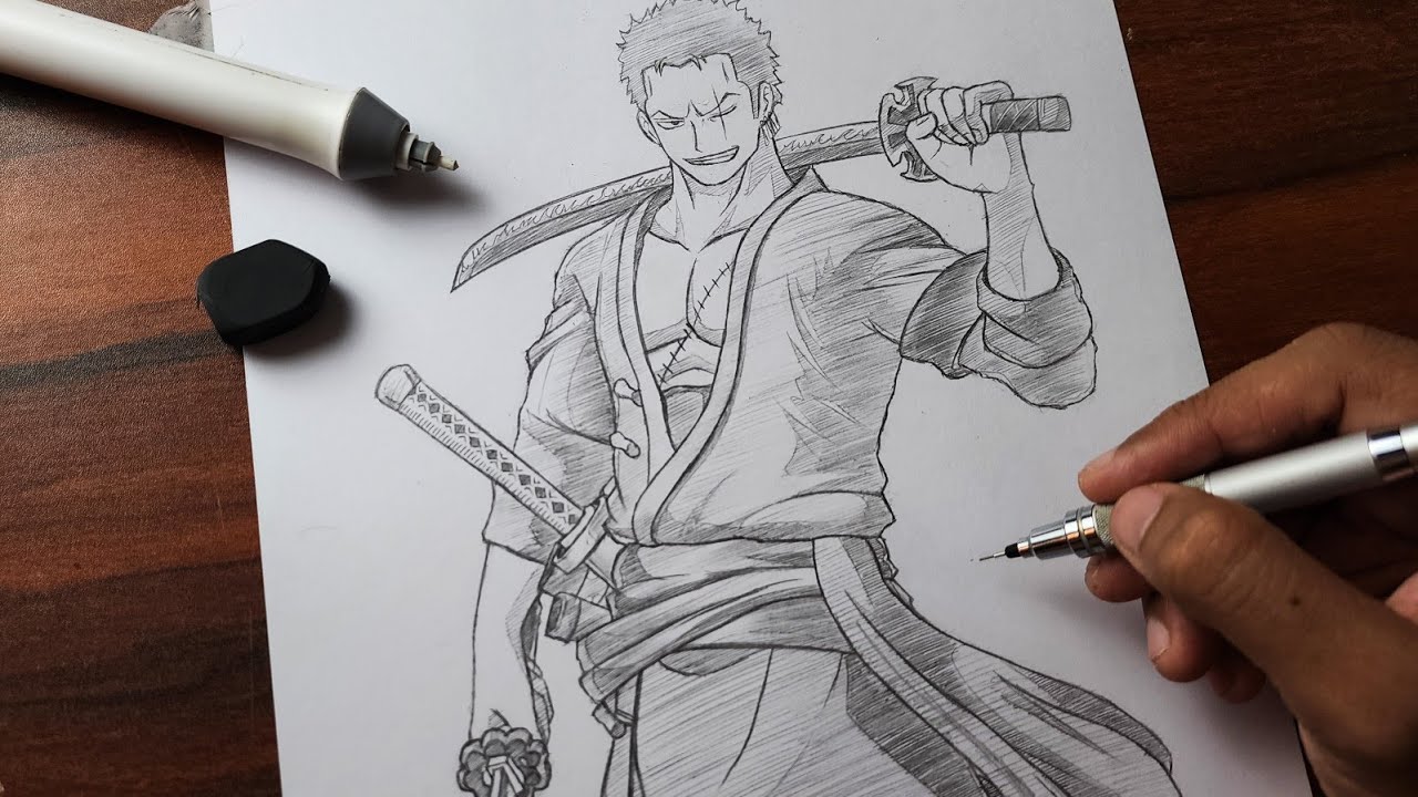 Draw Roronoa Zoro full body using easy anatomy for beginners! | One piece