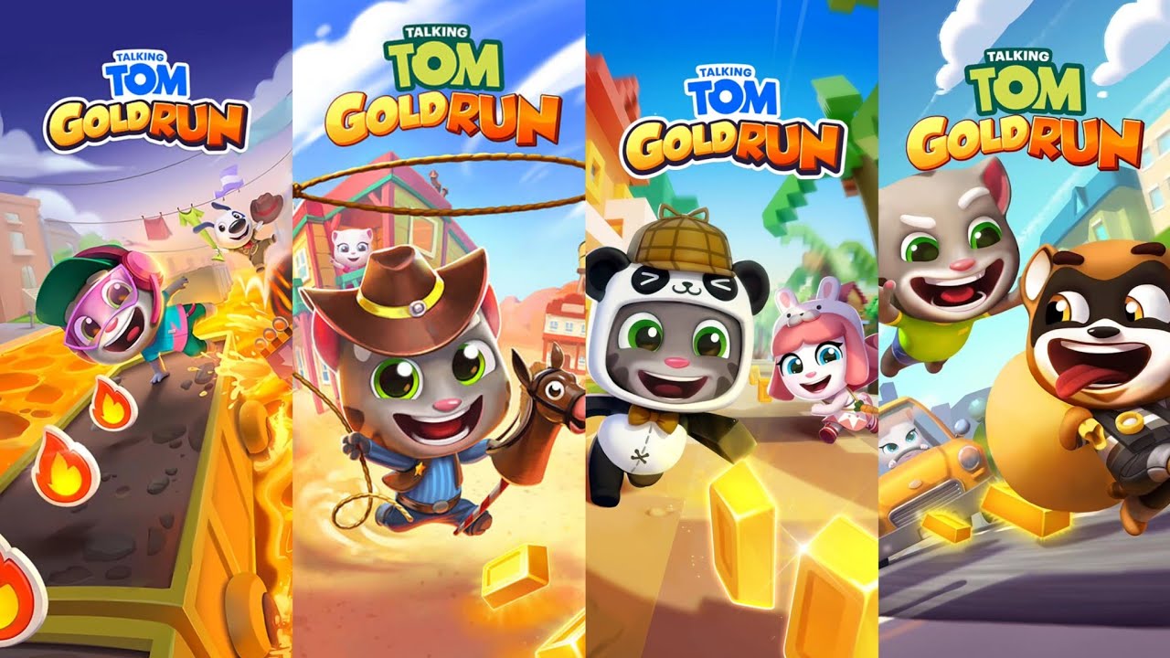 Talking Tom Gold Run Lava Escape Vs Wild West Vs Chinese Version Vs Cyber City Update Gameplay