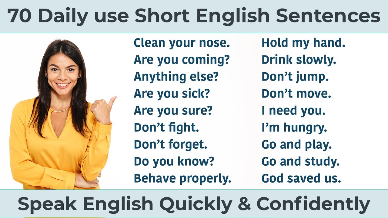 70 Daily use Short English Sentences | Speak English Quickly & Confidently | Most Common Sentences