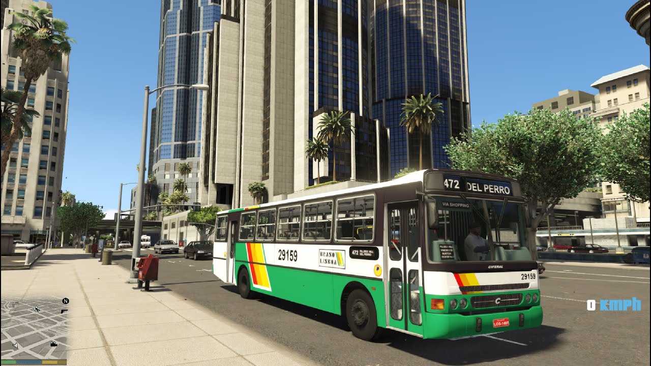 GTA V &Ocirc;nibus Ciferal Padron Cidade I Rota 27 Circular 472 Circular ( Acidente no T&uacute;nel e confus&atilde;o)