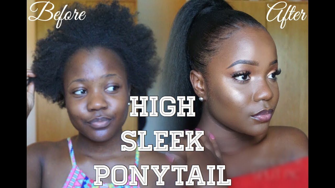 Less than 15$! How to: Sleek Ponytail with Thin Edges & Short 4C Hair (NO WAVES) || Lebanna Beauty