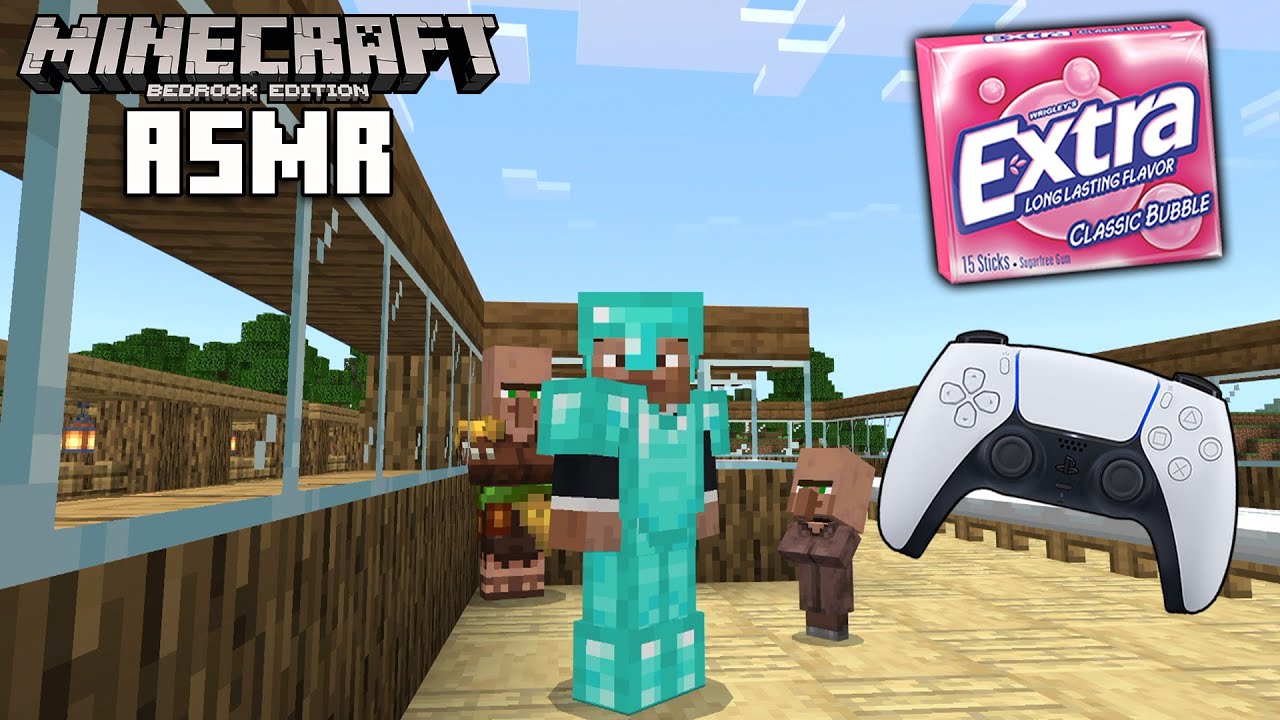 [ASMR] Minecraft Bedrock Survival Ep 28 (Controller Sounds, Gum Chewing + Whispering)