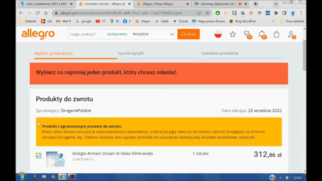 Allegro zwrot zakupionego produktu 🔶️🛒