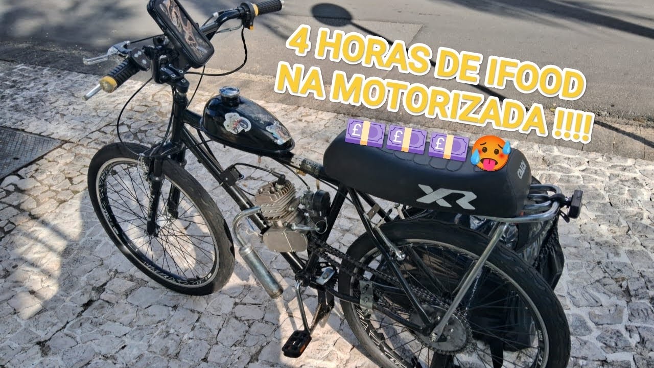 FIZ 4 HORAS DE IFOOD DE BICICLETA MOTORIZADA !!!! VALEU A PENA !? 💰💰💰