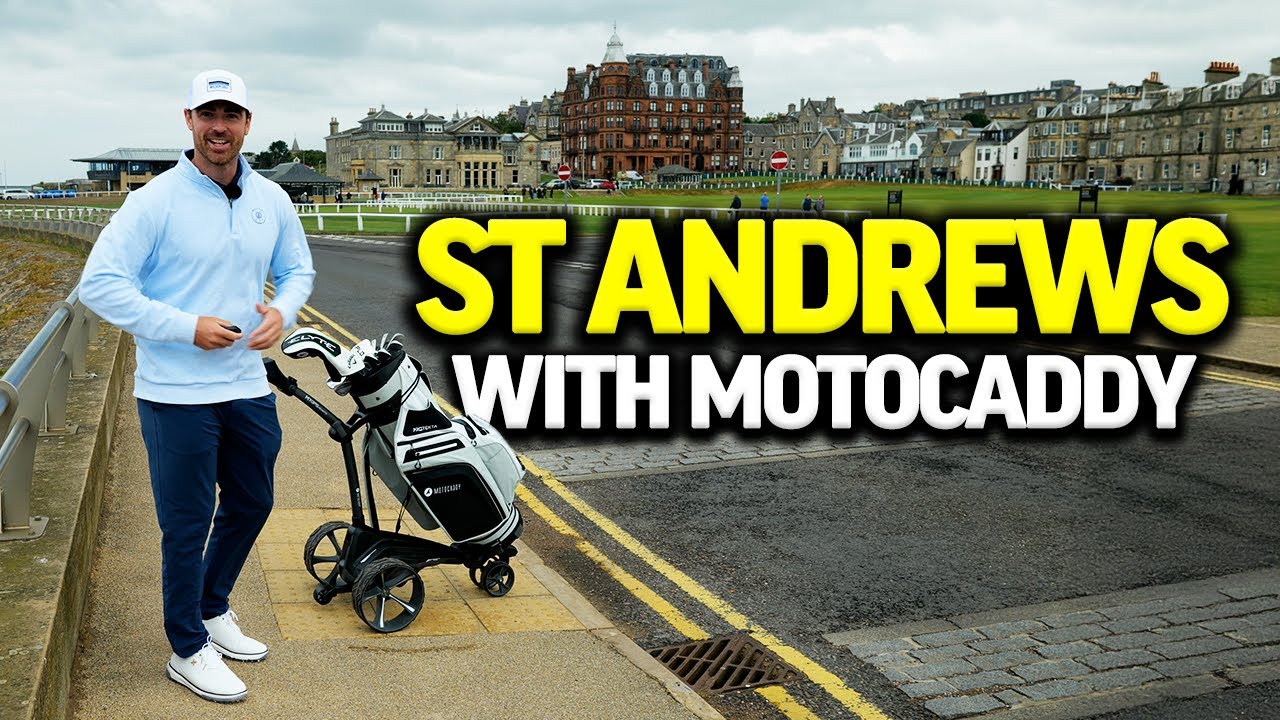 День в Сент-Эндрюсе с электротележкой Motocaddy M7 GPS с дистанционным управлением